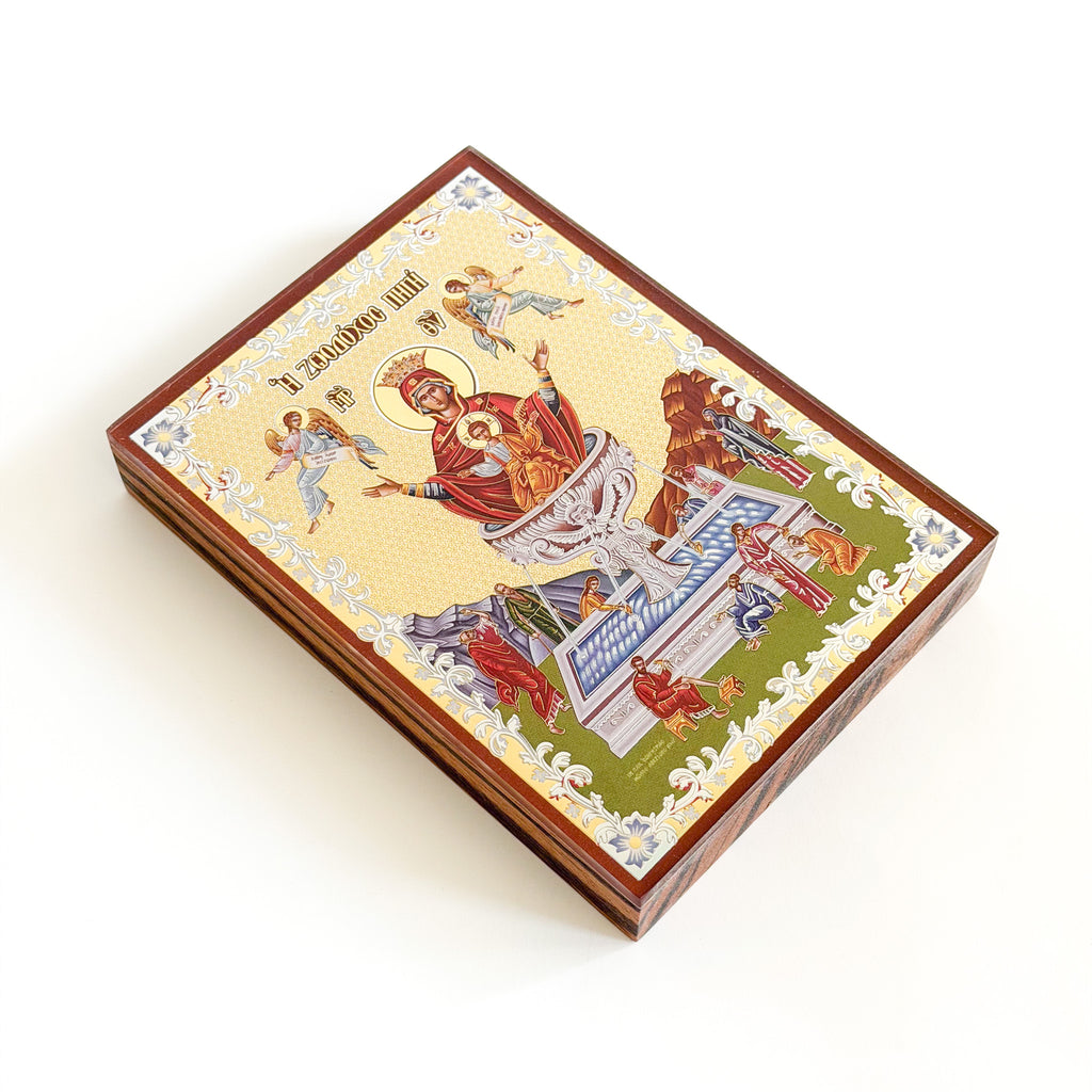 The Life-Giving Spring Icon - African Zebrawood Edition (10cm x 14cm)