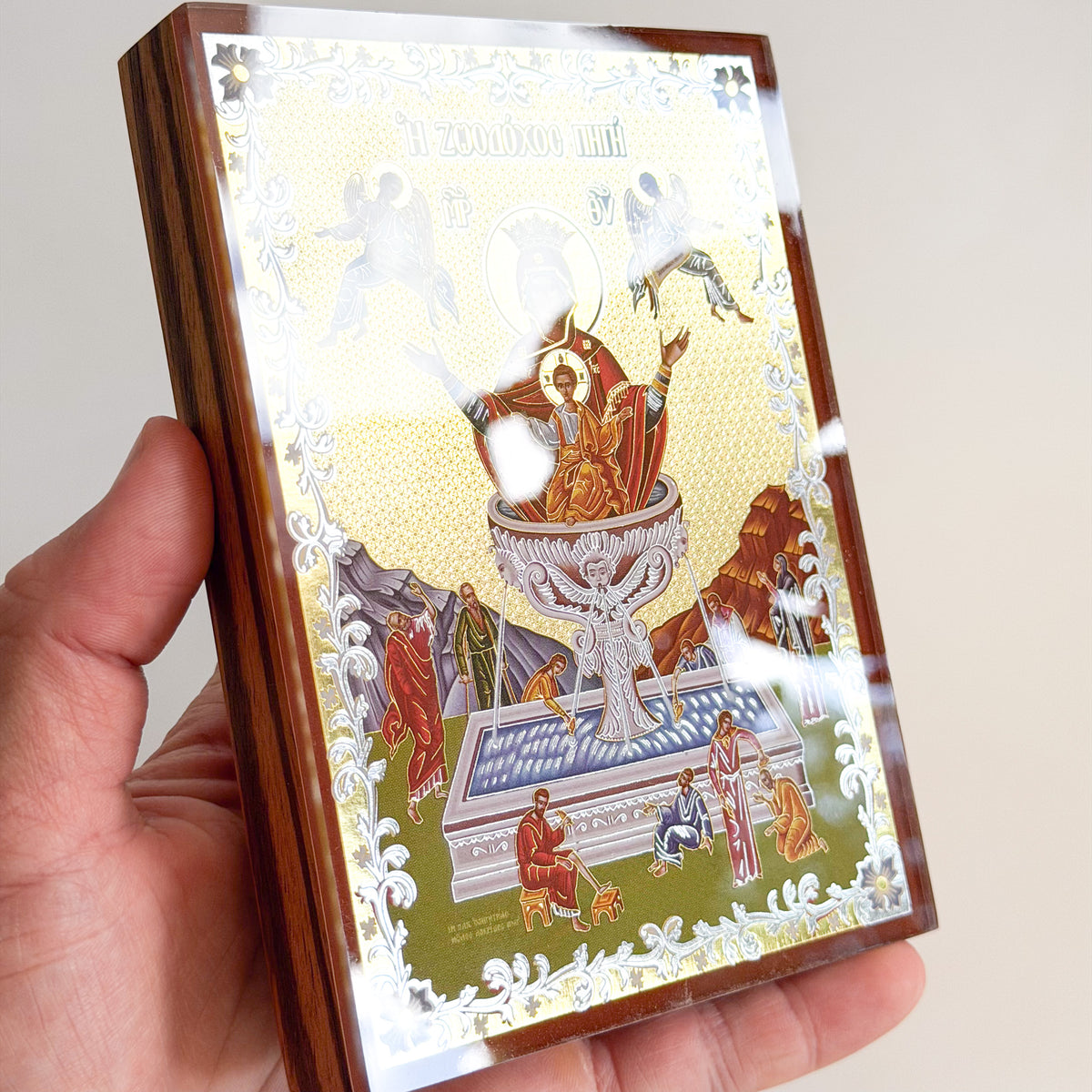 The Life-Giving Spring Icon - African Zebrawood Edition (10cm x 14cm)