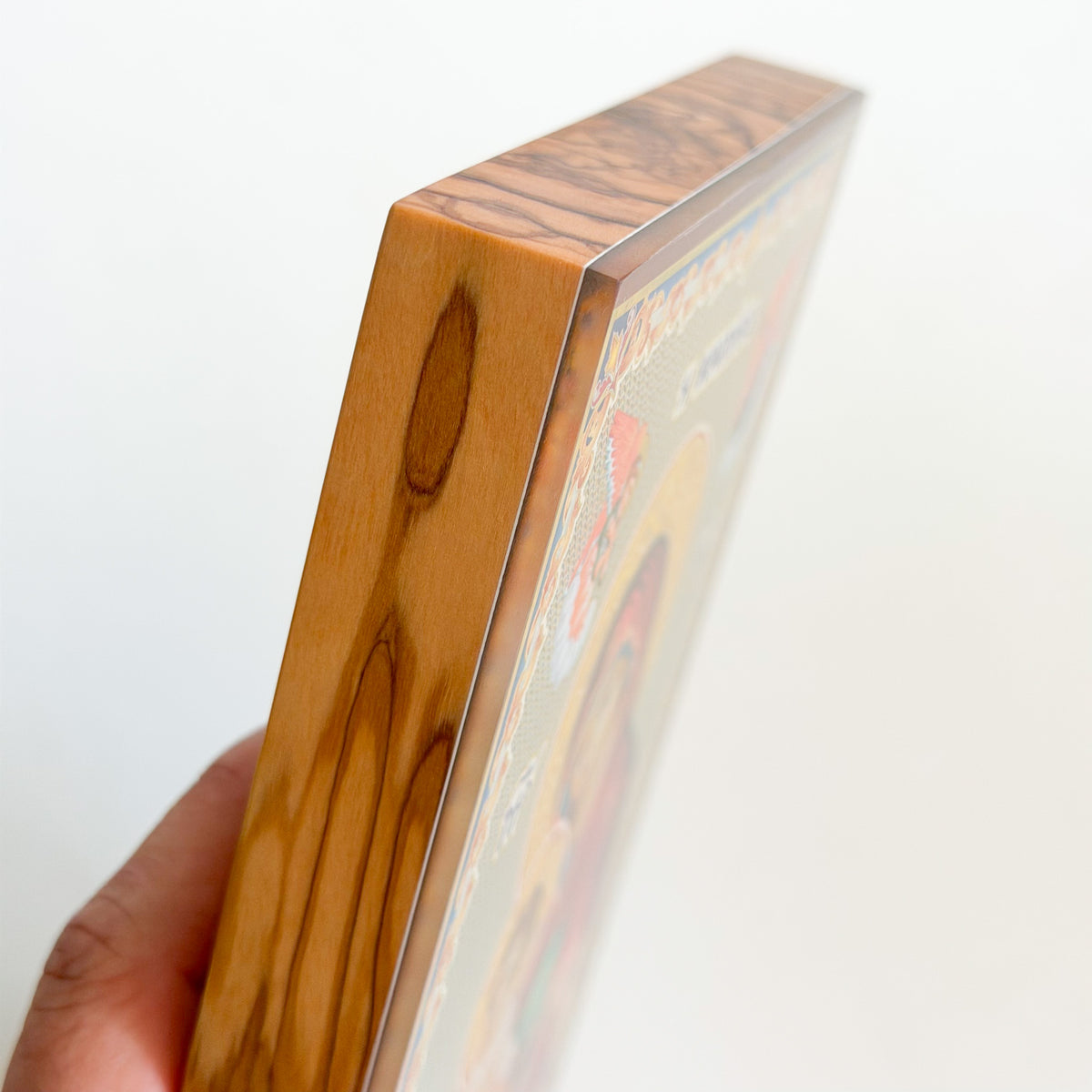 Theotokos with Christ the King Icon - Greek Olive Wood Edition (15cm x 20cm)
