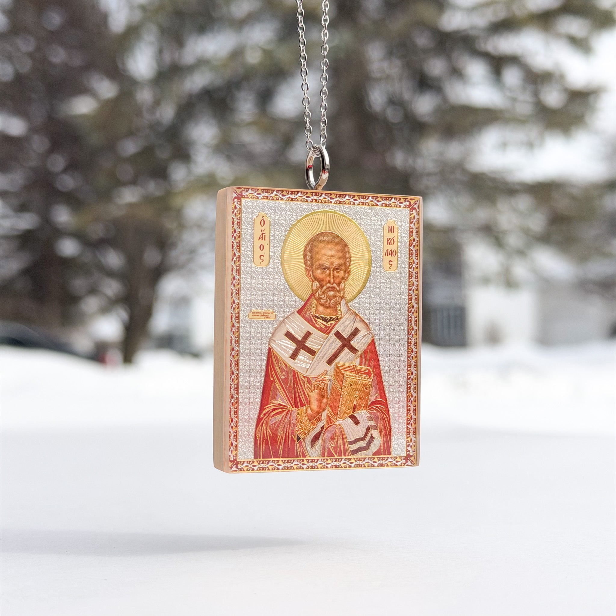 Saint Nicholas Rear-View Mirror Icon