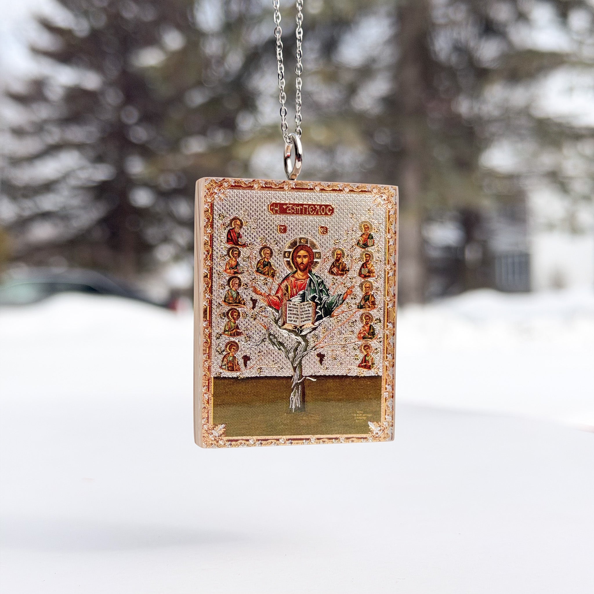 Christ the True Vine Rear-View Mirror Icon