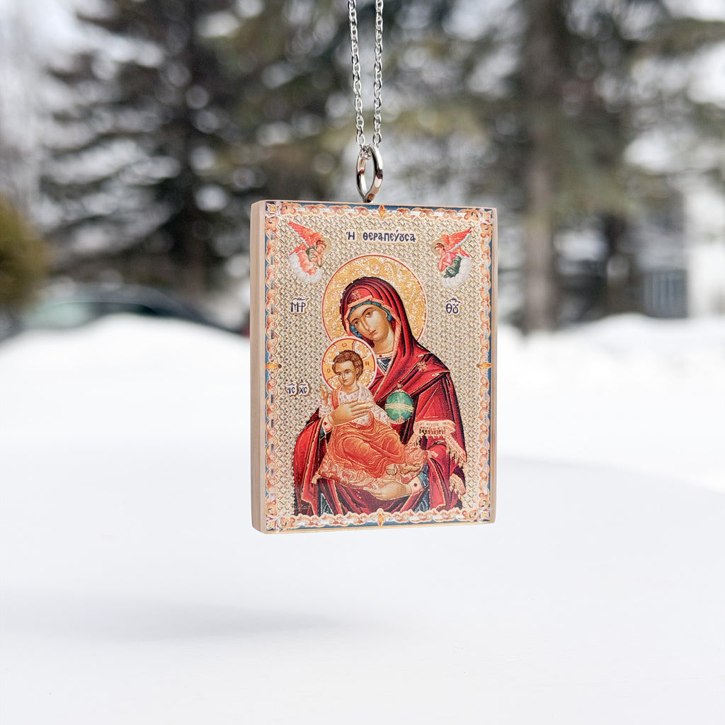 Theotokos with Christ the King Rear-View Mirror Icon