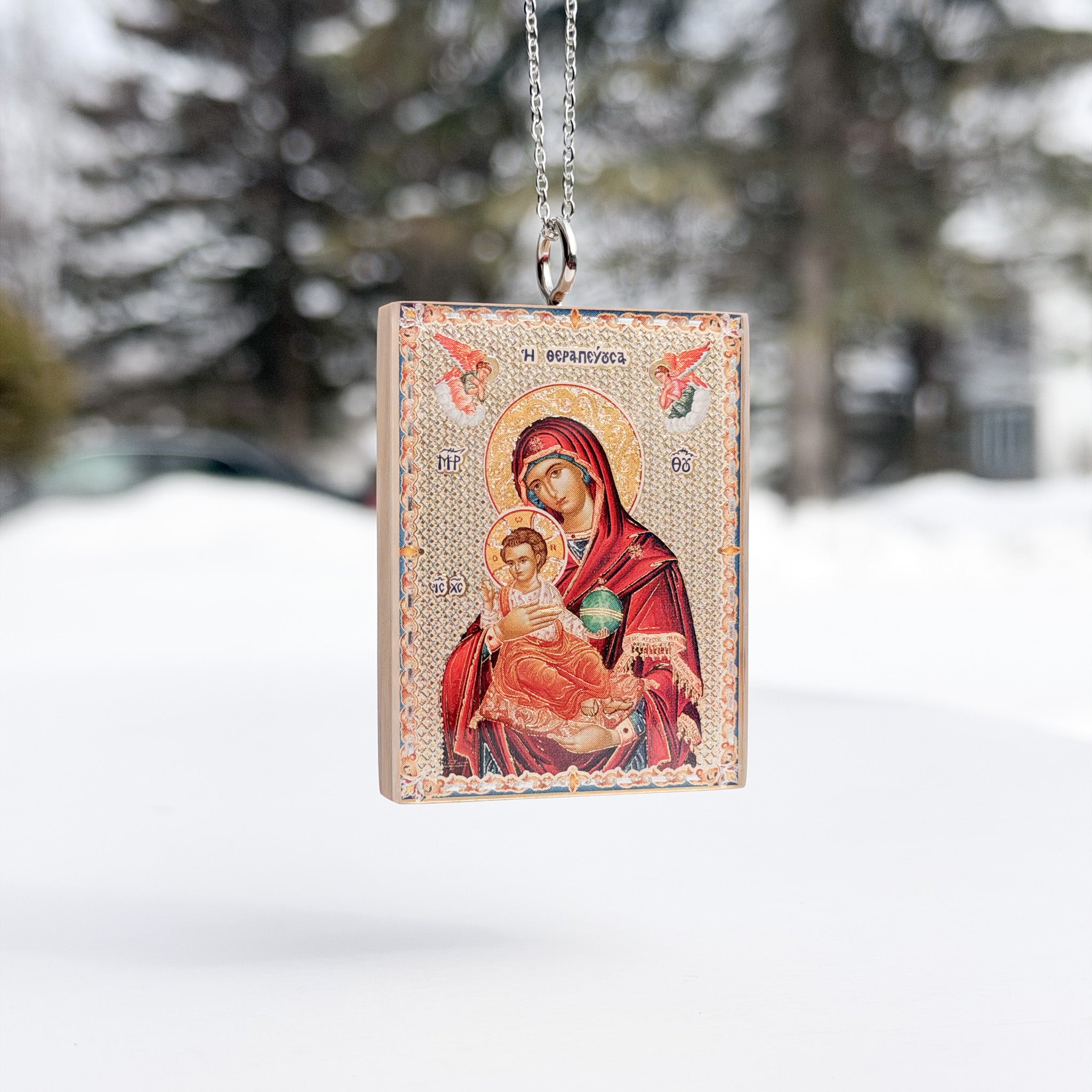 Theotokos with Christ the King Rear-View Mirror Icon