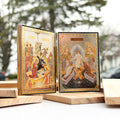 The Nativity of Christ & The Harrowing of Hades - Olive Wood Diptych Icon