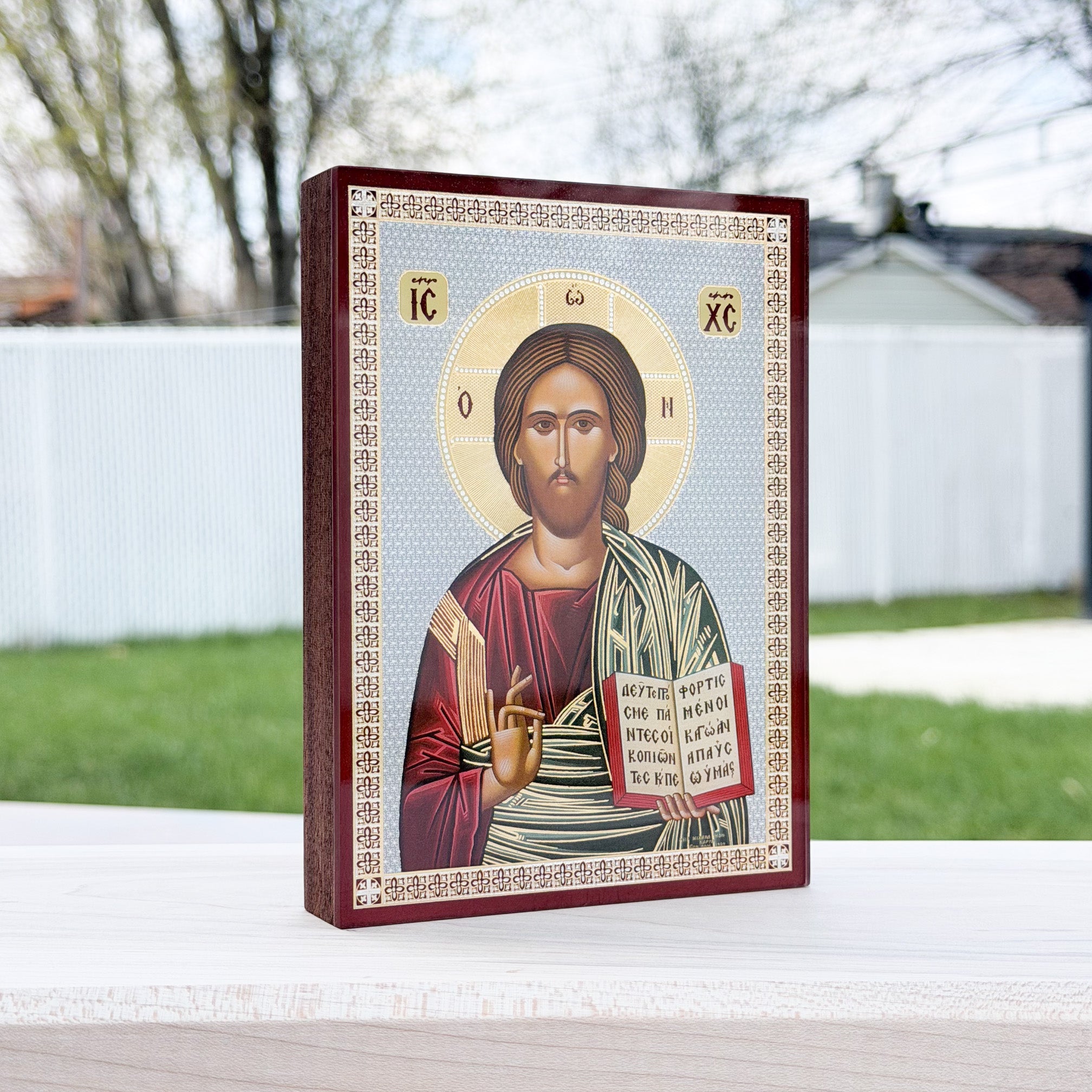 Christ’s Blessing African Mahogany Edition (10cm x 14cm)