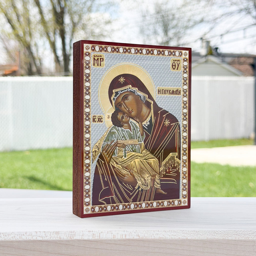 Theotokos Eleusa V2 African Mahogany Edition (10cm x 14cm)
