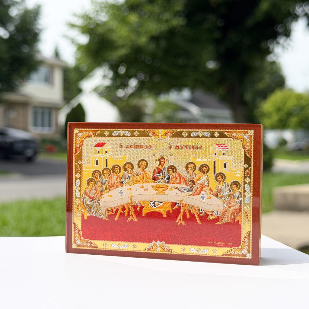 The Last Supper Icon (6cm x 9cm - Greek Olive Wood) (Copy)