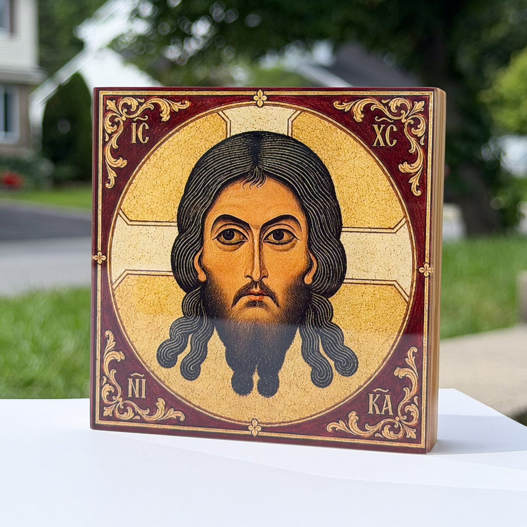 The Holy Face of Christ (10cm x 10cm - Greek Olive Wood)