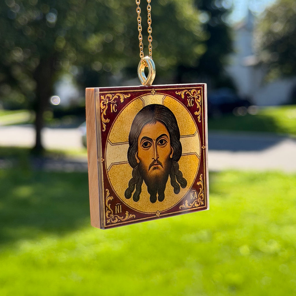 The Holy Face of Christ Rear-View Mirror Icon
