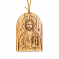 Christ Pantocrator Olive Wood Christmas Ornament