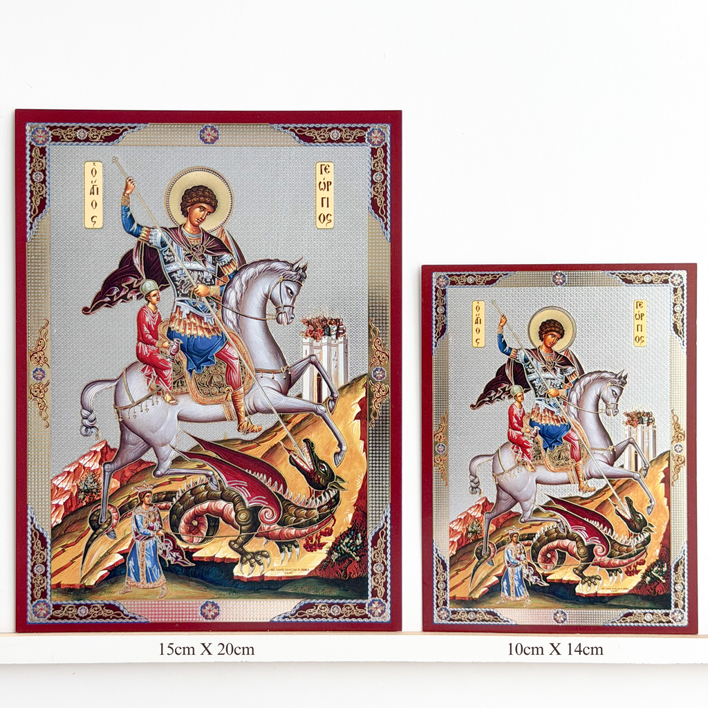St. George Icon Simple Saint George Orthodox Icon on Wood | SahuriMade Canada