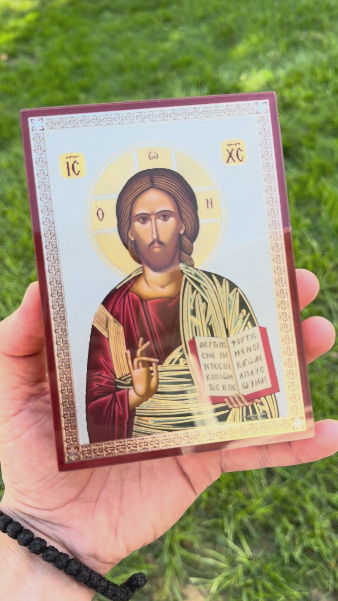 Christ’s Blessing Icon - Greek Olive Wood Edition (10cm x 14cm)