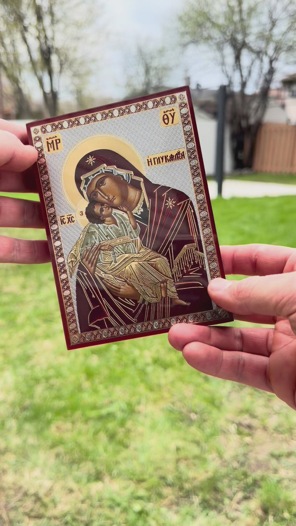 Theotokos Eleusa V2 African Mahogany Edition (10cm x 14cm)